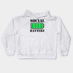 Social Battery Full Kids Hoodie